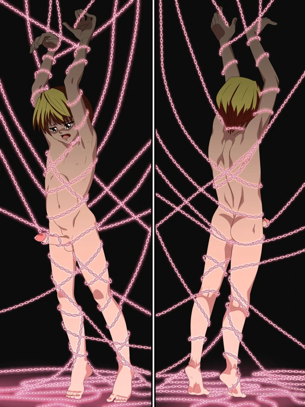 Did this adventurer just walk straight into your trap? Magical chains appear out of nowhere, binding around his body tightly. You make sure one goes right around his dick, pleasuring him. 
