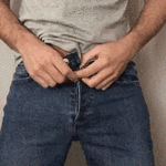 Drop pants and reveal chastity cage