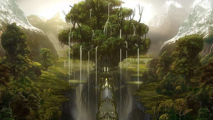 After a long journey, you reach finally the heart of the forest. A big tree in the middle of the clearing is the main point of interest here. As you continue to look at it you hear something behind and as you turn around you see...