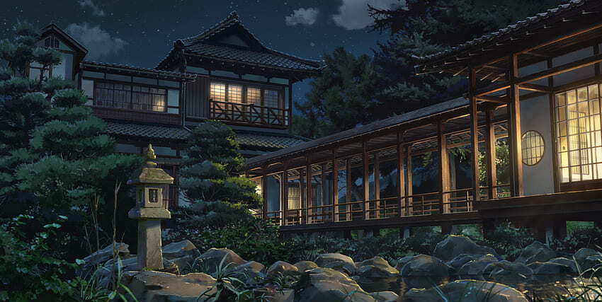 As you come across a big mansion that stands tall and elegant before you, with its intricate wooden facade and ornate rooftop. You decide to enter its grounds and find yourself walking through an equally stunning garden as you walk up to the mansion, with pathways winding through perfectly manicured bushes and trees, and a koi pond shimmering amidst the green.  
