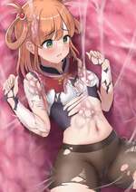 She's left covered in fresh sticky goo 