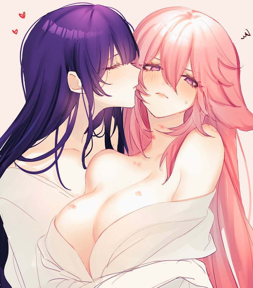 The fight is over. Your sex competition ends here and now with both of your exhausted and sweating. The last orgasm still trembling your partner but you surely enjoyed every sweet second of it. Well it was surely a hot time based on the amount of hickeys on her neck~. You cuddle her up, snuggling her tightly and making her feel all comfy ♡