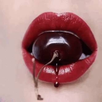 Seductively eat some fruit