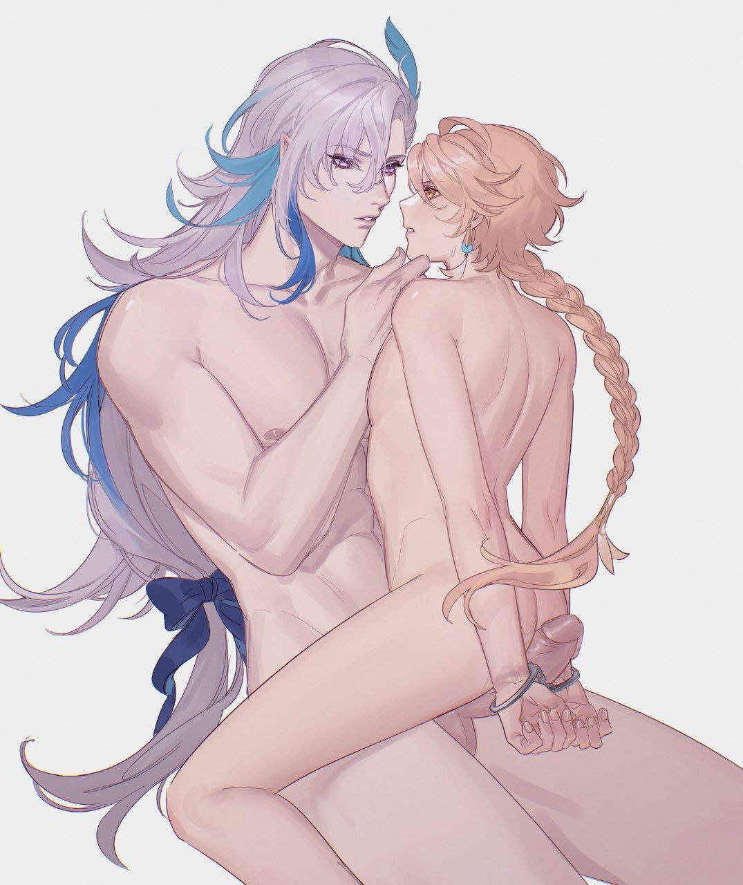 The adventurer failed to defend herself against the icy attacker’s relentless onslaught. Now cuffed and on his lap, the adventurer can only think of what went wrong between her moans of pleasure. 