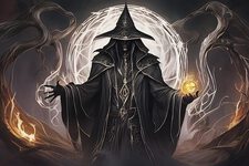 An evil Wizzard appears infront of our Heroine. He seems to be corrupted by the lustfull nature of this place as his gaze is clearly on the hero's assets. 
