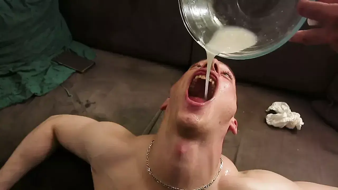 In order to view the fight, the male audience had to donate a load to the communal cum bowl. Motioning a helper to bring it, you make your opponent consume it right in front of the thrilled audience, who get to see their load devoured right in front of their eyes.