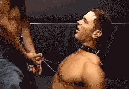 Pull his nipple clamps