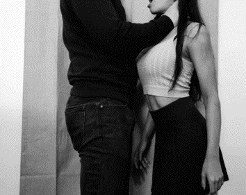 You tap her face lightly with your palm as your hand caresses her body. You can already feel her melting in your arms.