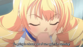 You feel her cock reach her limit in your mouth, but you won't allow that load inside. Instead, you pull out as she cums, ruining her orgasm. You massage her balls to really milk her cum, letting it drip onto the ground.