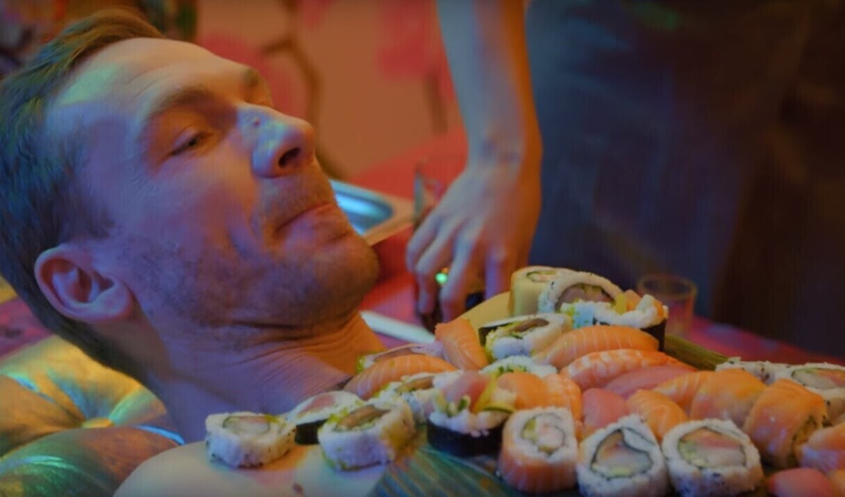 Use his body as a plate