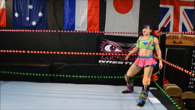 You've maneuvered her exactly where you wanted her. She can't escape from the corner so easily. So you launch an attack that perfectly showcases your grace, agility, and skill. What could be better than first doing a cartwheel and then immediately transitioning into a jump that lands your opponent squarely on your ass?