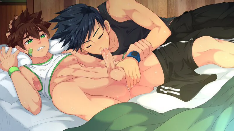 You pull on his shorts, dragging them down his legs, before taking his already hard cock in your mouth.