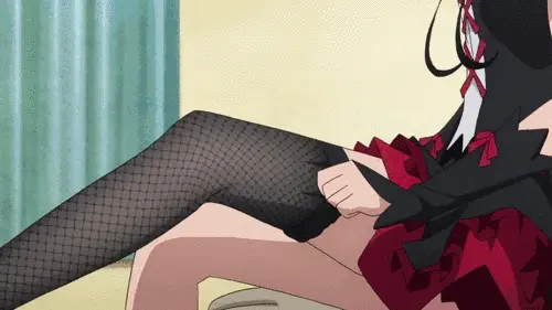 You don't want to damage your nice stockings so you remove them. Looks like this is even turning on your opponent.