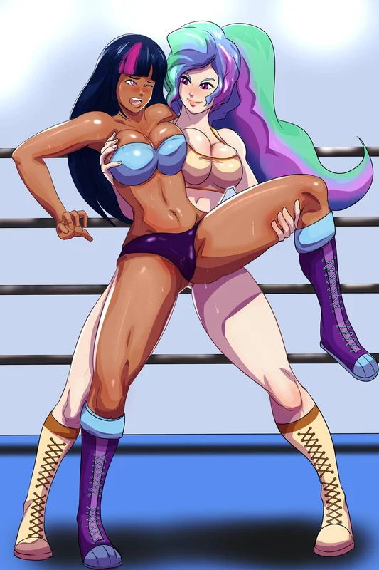 You take control of a defensless cutie that wants to "play" wrestling.