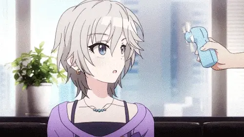 You whip out your pocket fan and blast her with some cool air!