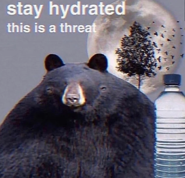 You should take some time to hydrate to keep the bear away.