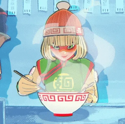 Mmm, ramen! You just love to slurp and suck!