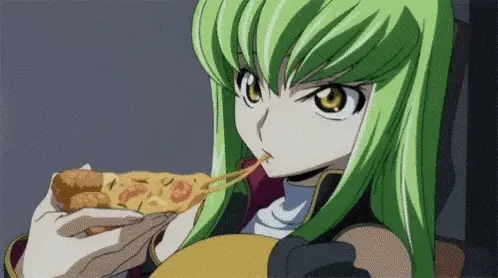 Om nom nom, time for pizza! Want a slice?