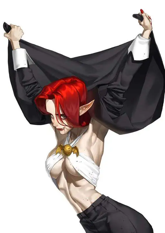 They thought vampires were weak to sunlight? Time to prove them wrong! You remove your top, smirking while staring at them from the sides of your eyes.