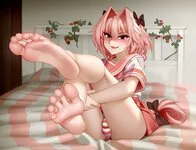 Femboy foot tease
