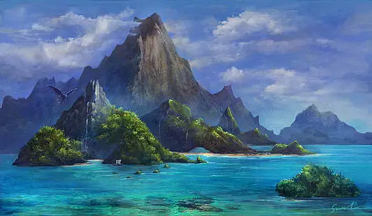 You take a ship to explore the ocean for some treasure but all you find is a lone island.

You land on a beach and start to explore it.