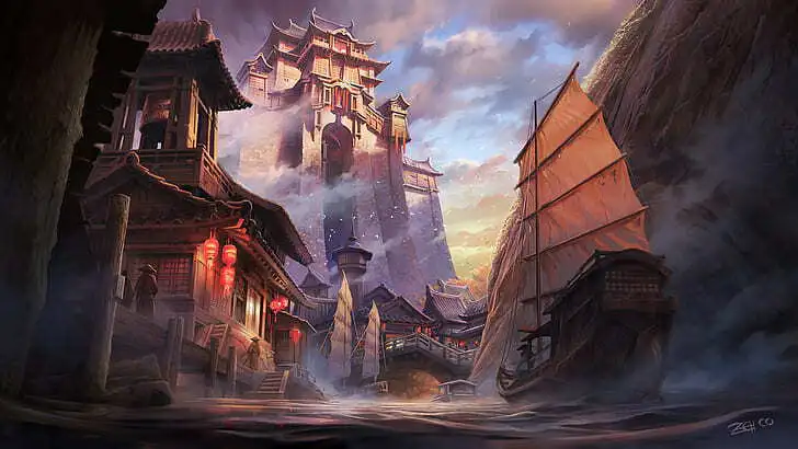 Your travels lead you far to the east, to the mythical realms you only heard about in stories.