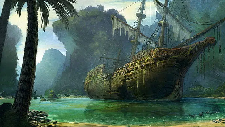You come across a giant shipwreck, broken and battered by the forces of nature. Surely it must hold some kind of treasure within?
