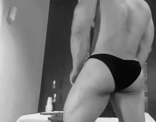 You take off your underwear, revealing your plump ass ready to be used.