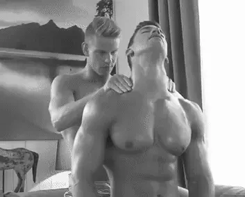 You rub his sweaty body, enamored by his strength, admiring every crook and crease that sculpts his beautiful body.