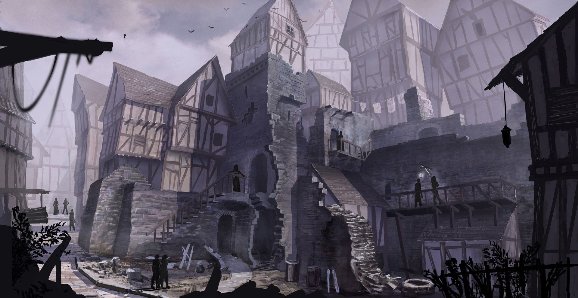 You travel into the shanty town, where dilapidated houses and narrow, winding alleys create a claustrophobic environment. And are those eyes watching your every move from the shadows...