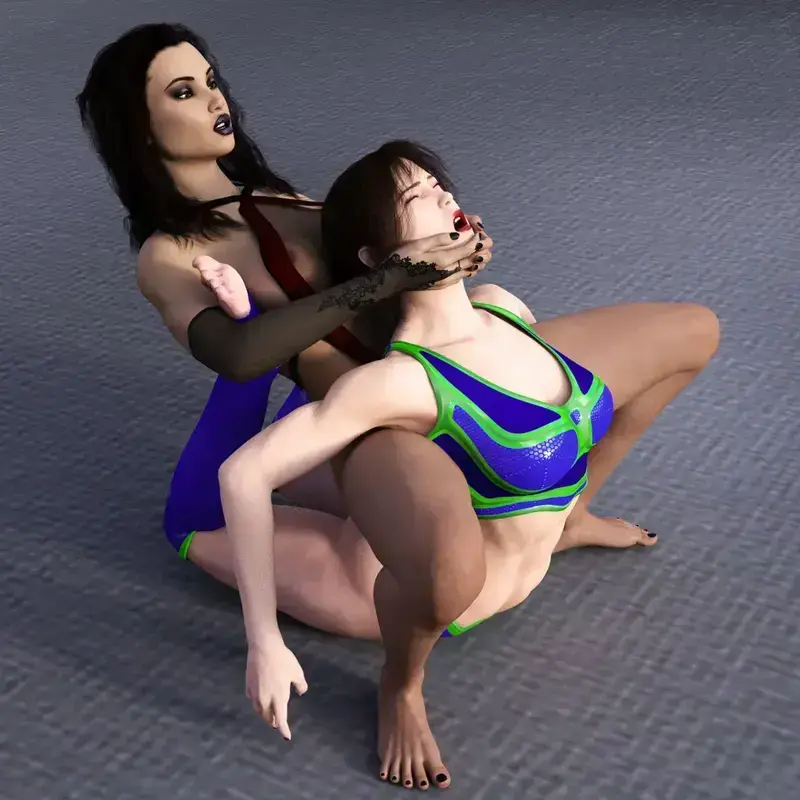 You put her in painful submission hold, just to enjoy her screams of agony and her begging you.