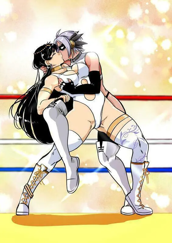 Straddling your opponent's legs, you twist them back, exposing their abs with an abdominal stretch! Adding some pleasure to the pain, you use you free hand to grope her breasts. 