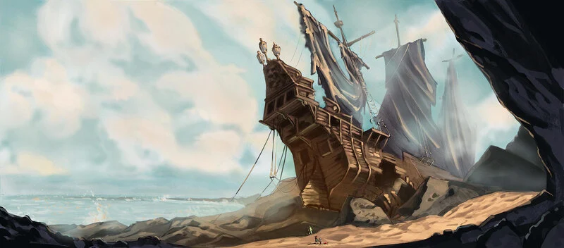 You come across a giant shipwreck, broken and battered by the forces of nature. Surely it must hold some kind of treasure within?