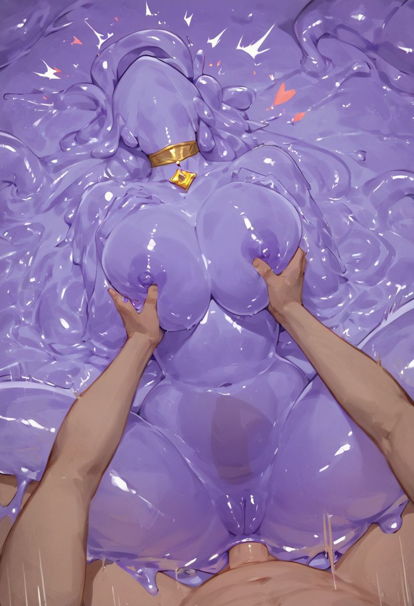 You just couldn't resist the slime. Giving her your sperm will only help her army get stronger though...