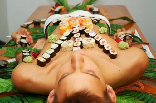 Use his body as a plate
