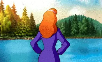 You turn around and strike a pose as you reveal your beautiful face. 