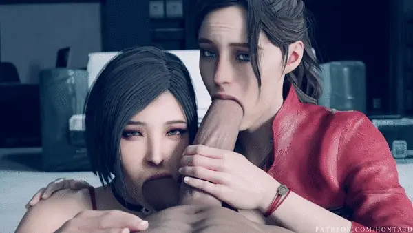 You call a friend over to lick her shaft as you suck her cock.