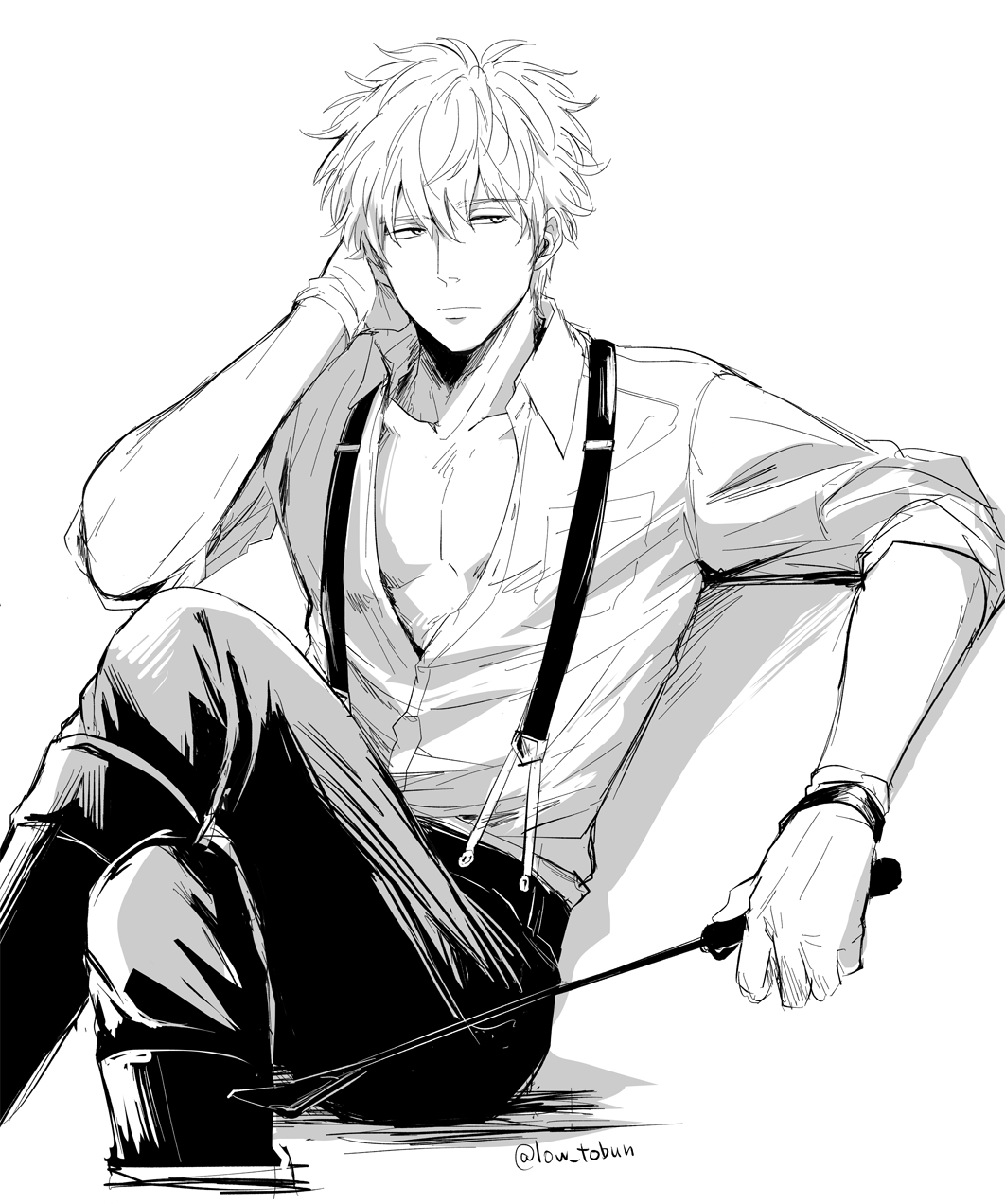 You pull out your crop to tease them with it while looking all handsome while doing so! 