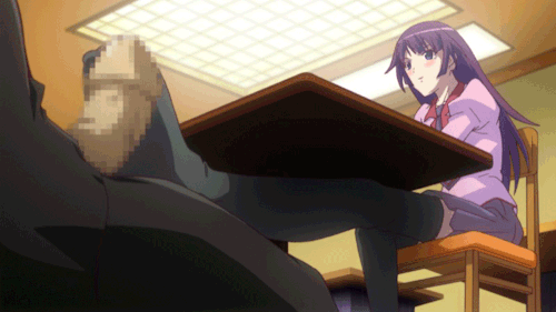 Give him a footjob under the table