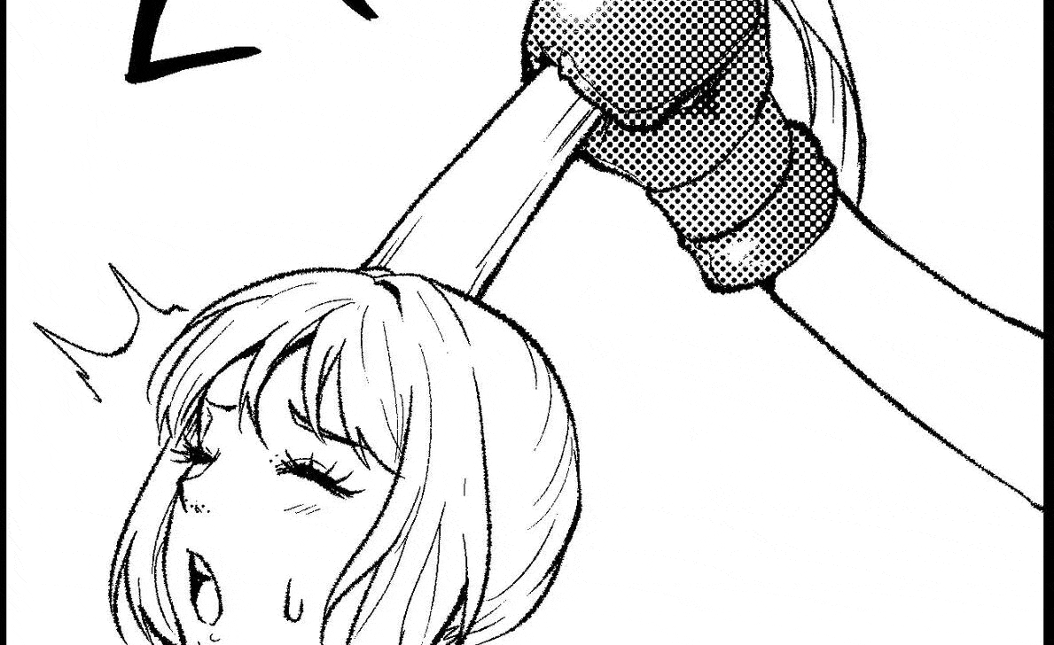 You dominate her body with your strap-on. Maybe you can even make her cum with your toy! 