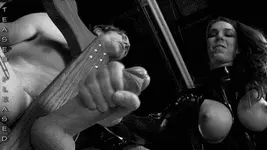 Bound and give handjob
