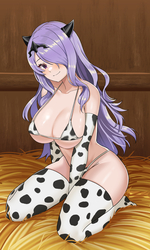 Equip the cow print bikini!