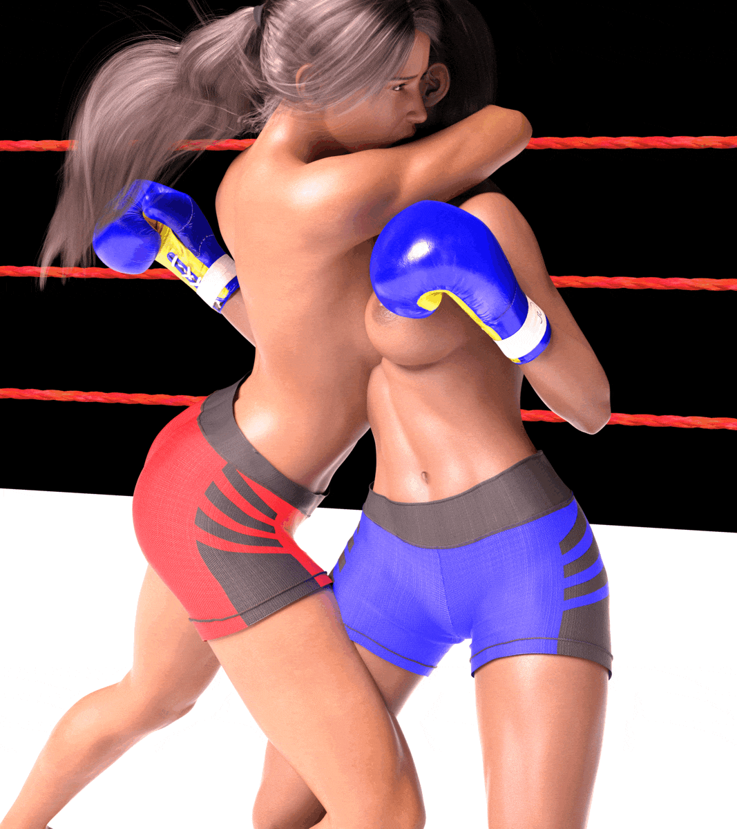 You swing back with a counter punch, going blow-for-blow with her. 
