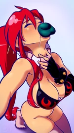 Gag on a dildo