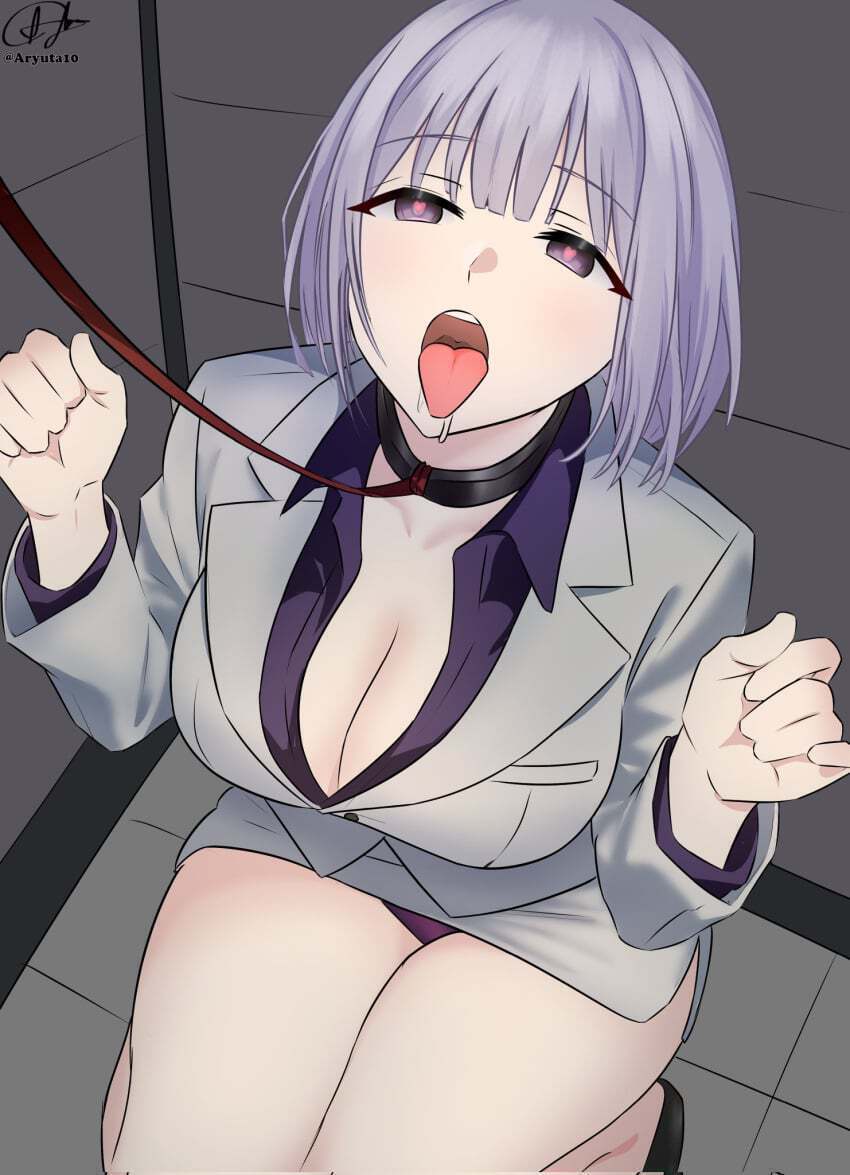 She was too weak for you. To remind her of this loss, you snap a collar around her neck, showing everyone that she is a little pet and should be treated like one. Even better, you can now walk around and get her to do even more humiliating things with that leash in your hand. 
