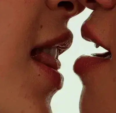 Tongue rub and kiss