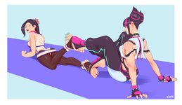 Press your feet onto hers