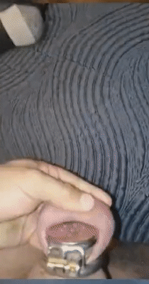 His locked cock can not satisfy you in any way. You decide to invite someone over who can and make him watch while your bull is fucking you like he never could. His pathetic cock is fighting against the bars of the chastity cage while he is begging for your touch.