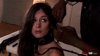 Pull on her collar