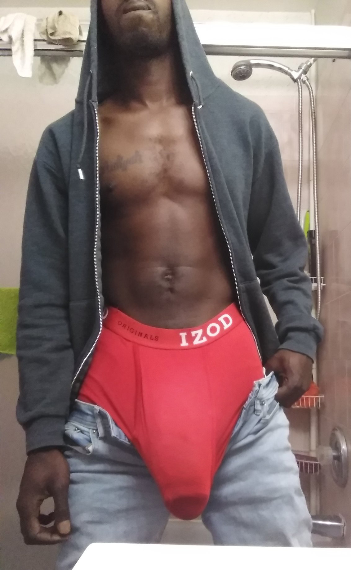 Now we are talking! You take down your pants so you're ready to fuck as soon as possible!